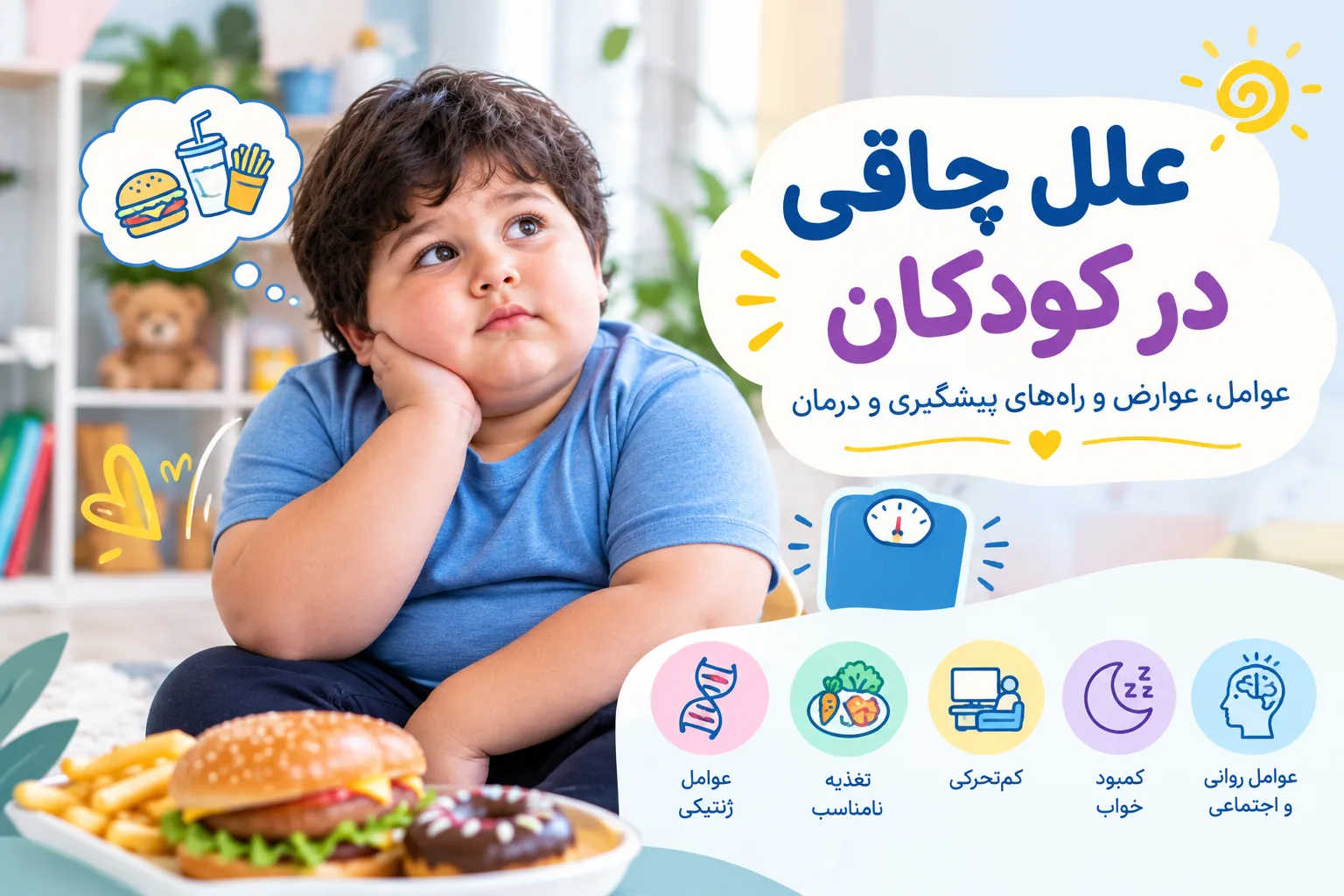 علل چاقی در کودکان؛ عوامل، عوارض و راه‌های پیشگیری و درمان