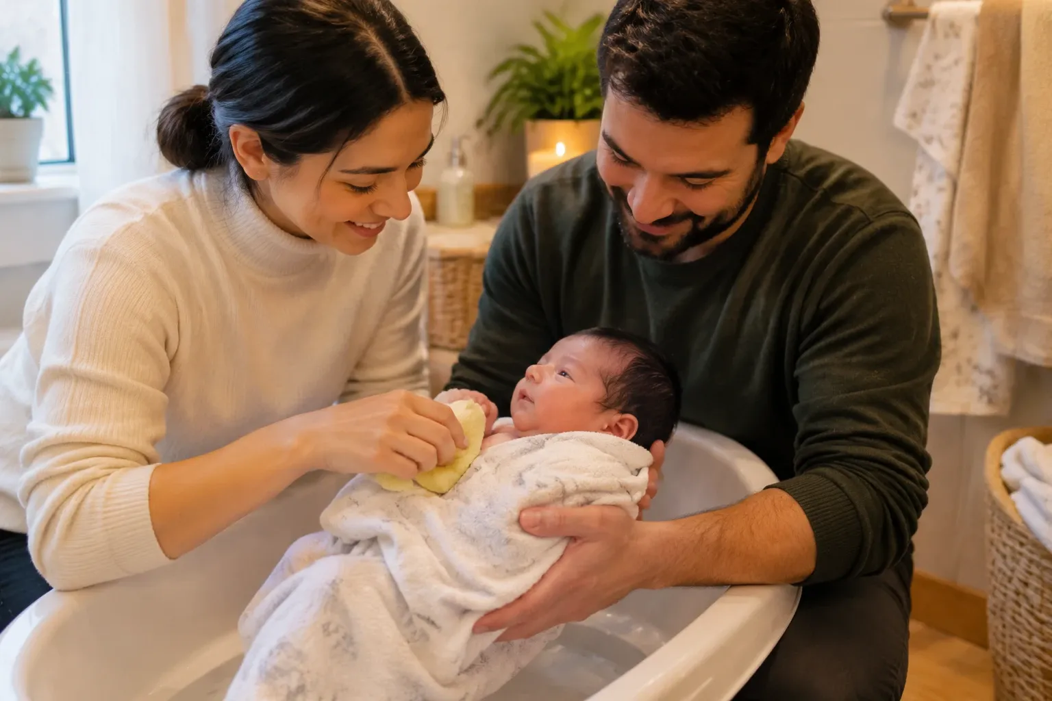 حمام کردن نوزاد؛ زمان مناسب، روش صحیح و نکات ایمنی حمام نوزاد